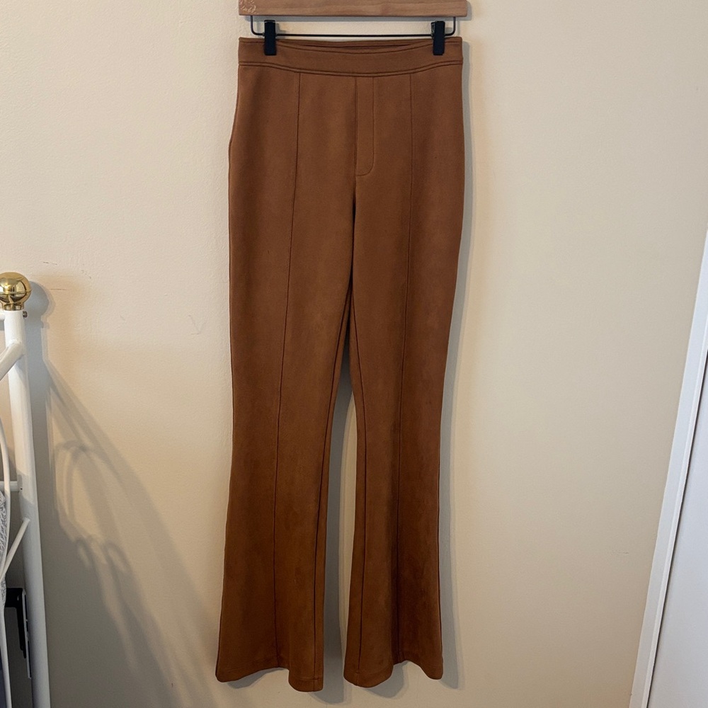 Spanx Faux Suede Flare Pull On Pants